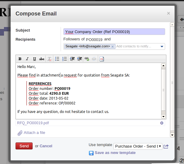 Odoo image and text block